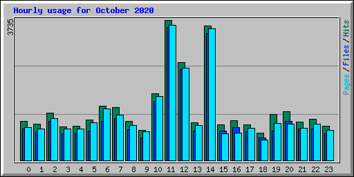 Hourly usage for October 2020
